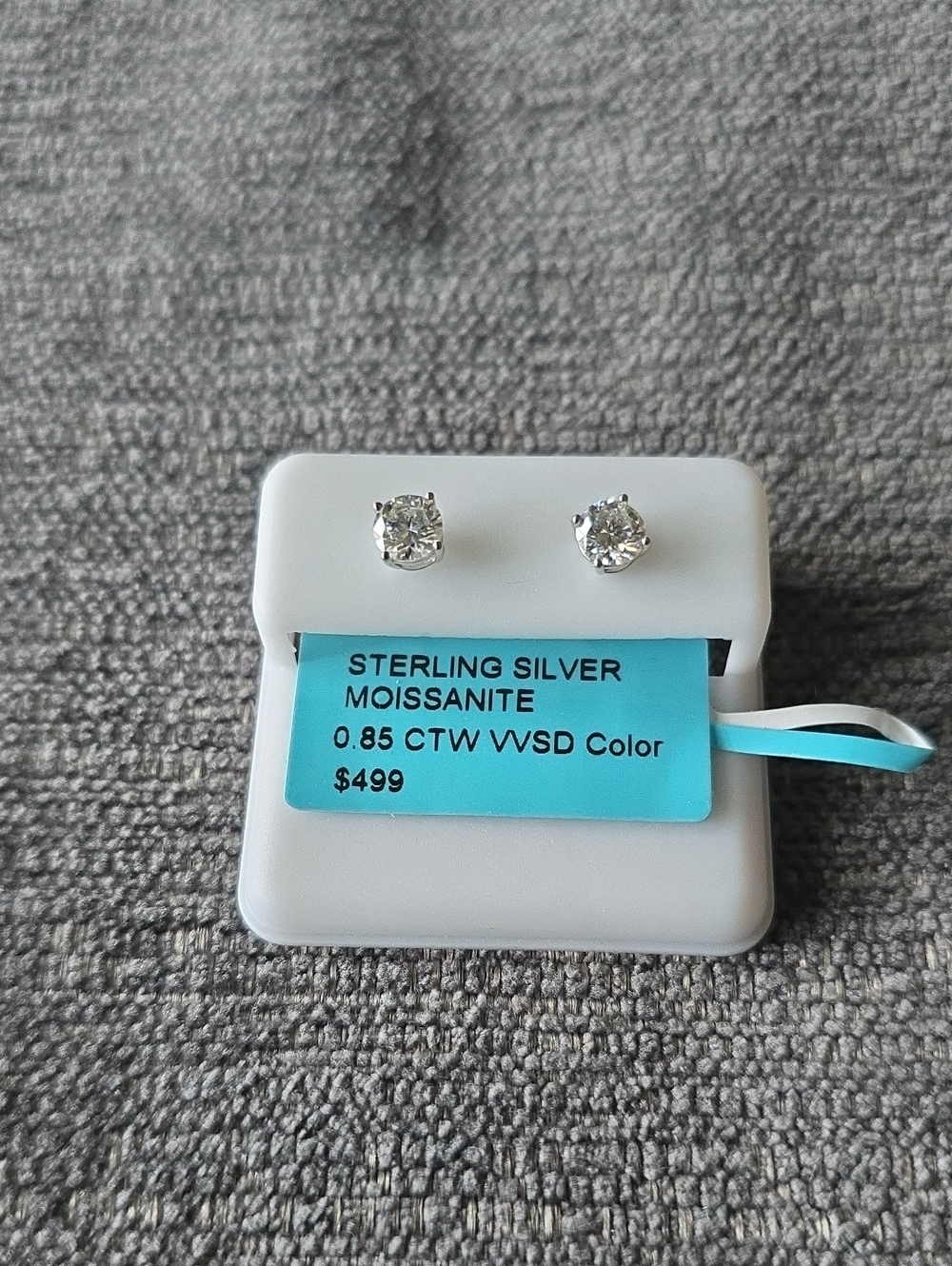 Sterling Silver Moissanite Stud Earrings